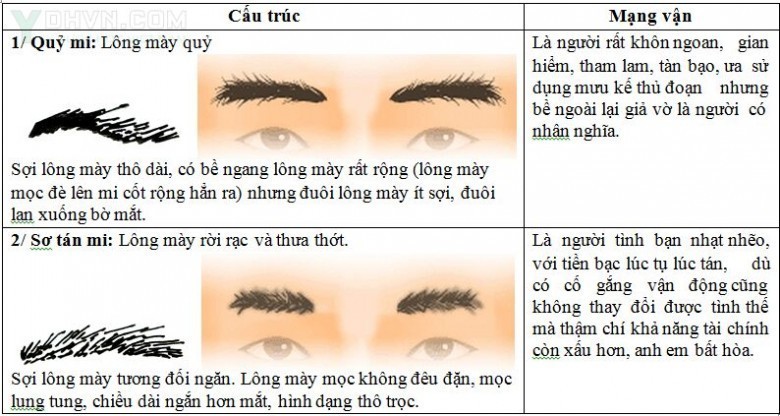 Dưới đây là 23 kiểu lông mày phổ biến nhất của mọi người bạn gặp thường ngày từ đó nhìn lông mày có thể biết tương lai vận mạng của mỗi người.