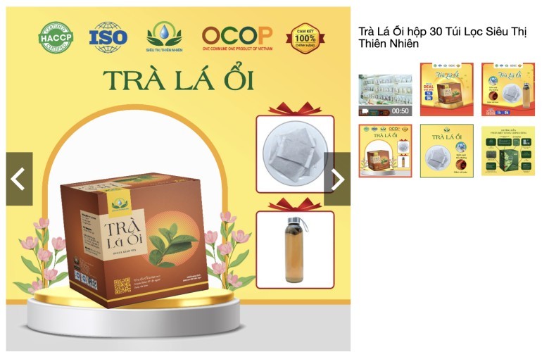 Thông tin mua hàng shop uy tín "Trà Lá Ổi hộp 30 Túi Lọc Siêu Thị Thiên Nhiên"