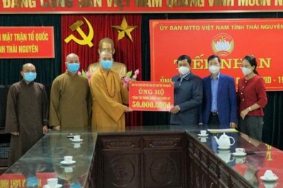 Phật giáo Thái Nguyên trao 50 triệu đồng chống Covid-19