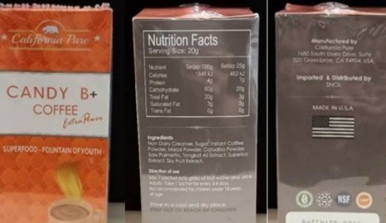 Sản phẩm Candy B+ Coffee Extra Power chứa chất không được cấp phép tại Việt Nam