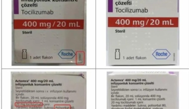 Thông báo: thuốc giả Actemra 400 mg/20 mL xuất hiện trên thị trường